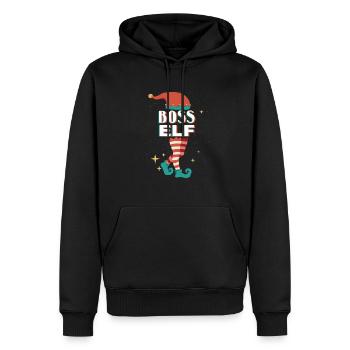 Boss Elf Christmas Spielt Den Assistenten - Männer Premium Bio Hoodie - Schwarz - Vorne - Nico (187cm)