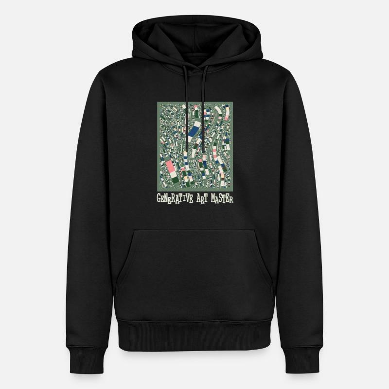 Generativer Kunstmaster-Programmierbildcode - Männer Premium Bio Hoodie - Schwarz