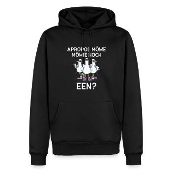 Apropos Möwe Möwie Noch een Norddeutschland - Männer Premium Bio Hoodie - Schwarz - Vorne - Nico (187cm)