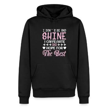 Ich Stehe Nicht Auf Und Leuchtet Ich Koffeinaut - Männer Premium Bio Hoodie - Schwarz - Vorne - Nico (187cm)