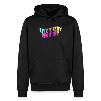 Lebe Jeden Moment Farbenfrohe Helligkeit Freude - Männer Premium Bio Hoodie - Schwarz - Vorne - Nico (187cm)