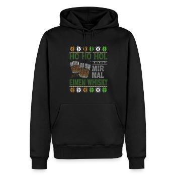 Ho Ho Hol Mir Mal Einen Whisky Ugly Christmas - Männer Premium Bio Hoodie - Schwarz - Vorne - Nico (187cm)