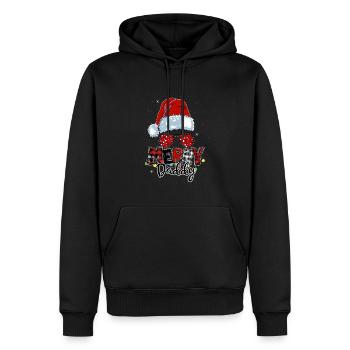 Joyeux Noël Père Noël Tenue de papa - Sweat à capuche Premium bio Homme - noir - Devant - Nico (187cm)