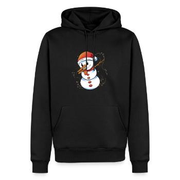 Dabbing Schneeman with cap Santa Elf Christmas - Men’s Premium Organic Hoodie - black - Front - Nico (187cm)