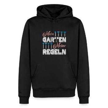 Mein Garten Meine Regeln Gartenarbeit - Männer Premium Bio Hoodie - Schwarz - Vorne - Nico (187cm)