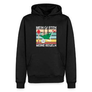 Mein Garten Meine Regeln Gartenarbeit - Männer Premium Bio Hoodie - Schwarz - Vorne - Nico (187cm)