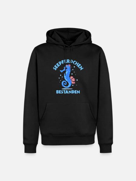 Seepferdchen-Abzeichen Schwimmabzeichen - Männer Premium Bio Hoodie - Schwarz