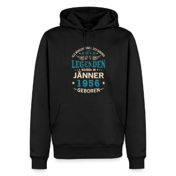 Alle Menschen Sind Gleich Geboren Jänner 1956 - Männer Premium Bio Hoodie - Schwarz - Vorne - Nico (187cm)