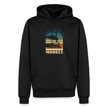 Ich Habe Eine Sache Für Models Dampflokomotive - Männer Premium Bio Hoodie - Schwarz - Vorne - Nico (187cm)
