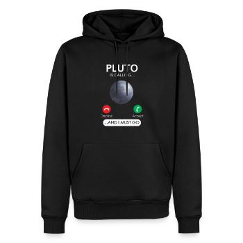 Pluto Ruft Und Ich Muss Ablehnen Akzeptieren - Männer Premium Bio Hoodie - Schwarz - Vorne - Nico (187cm)