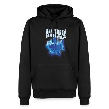 Essen Sie Schlafblasen FaDhead Fisch Meerwasser - Männer Premium Bio Hoodie - Schwarz - Vorne - Nico (187cm)
