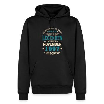 Toutes les personnes naissent égales Novembre 1997 - Sweat à capuche Premium bio Homme - noir - Devant - Nico (187cm)