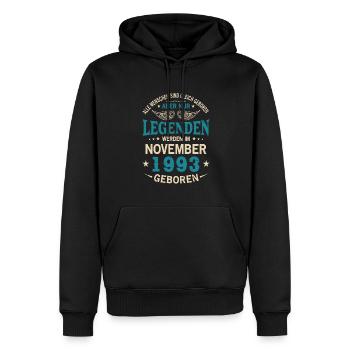 Toutes les personnes naissent égales Novembre 1993 - Sweat à capuche Premium bio Homme - noir - Devant - Nico (187cm)