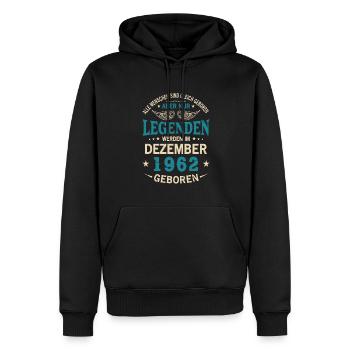 Tous les hommes sont égaux Né en décembre 1962 - Sweat à capuche Premium bio Homme - noir - Devant - Nico (187cm)