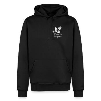 Je n’ai pas de relation - Sweat à capuche Premium bio Homme - noir - Devant - Nico (187cm)