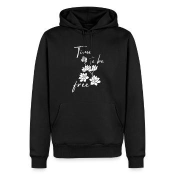 Zeit, Frei Zu Sein Magnolienbaumblume Blüht - Männer Premium Bio Hoodie - Schwarz - Vorne - Nico (187cm)