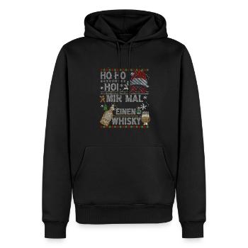 Ho Ho Hol Mir Mal Einen Whisky Ugly Christmas - Männer Premium Bio Hoodie - Schwarz - Vorne - Nico (187cm)