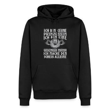 Ich Bin Keine Prinzessin Wikinger Mama Kriegerin - Männer Premium Bio Hoodie - Schwarz - Vorne - Nico (187cm)