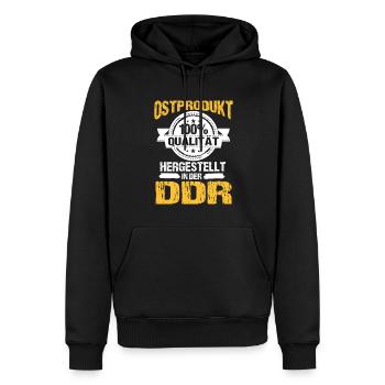 Ostprodukt Ostdeutscher Spruch DDR Ostdeutschland - Männer Premium Bio Hoodie - Schwarz - Vorne - Nico (187cm)