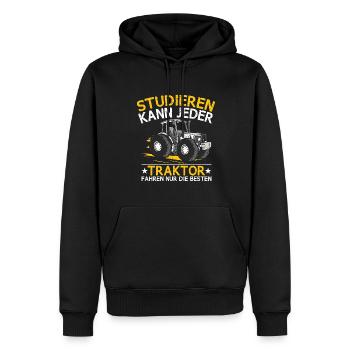 Traktor Fahren Nur Die Besten Trekker Bauernhof - Männer Premium Bio Hoodie - Schwarz - Vorne - Nico (187cm)