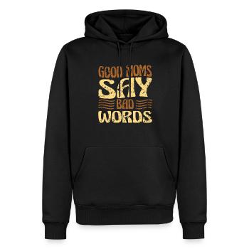 Les bonnes mères disent de mauvais mots jurent avec - Sweat à capuche Premium bio Homme - noir - Devant - Nico (187cm)