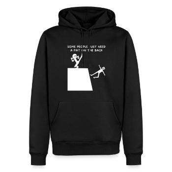 Manche Leute brauchen ein Schulterklopfen - Männer Premium Bio Hoodie - Schwarz - Vorne - Nico (187cm)