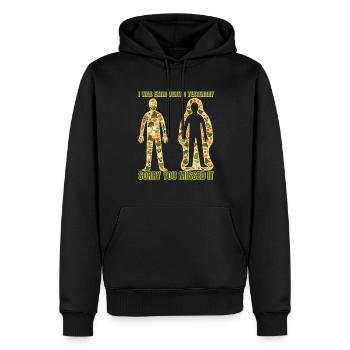 J’étais introverti hier, désolé - Sweat à capuche Premium bio Homme - noir - Devant - Nico (187cm)