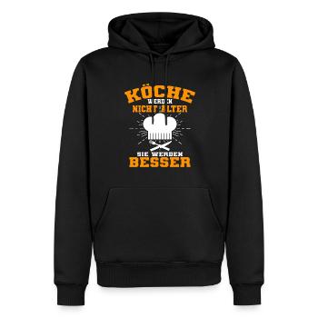 Köche Werden Nicht Älter Geburtstag Spruch Koch - Männer Premium Bio Hoodie - Schwarz - Vorne - Nico (187cm)