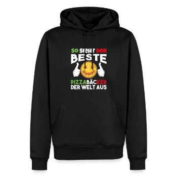 So Sieht Der Beste Pizzabäcker Der Welt Aus - Männer Premium Bio Hoodie - Schwarz - Vorne - Nico (187cm)