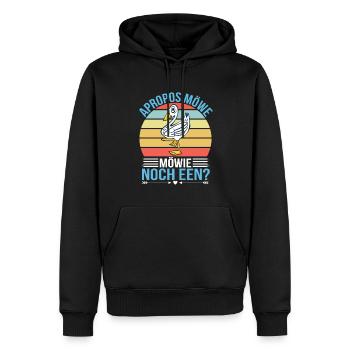 Apropos Möwe Möwie Noch een Plattdeutscher Humor - Männer Premium Bio Hoodie - Schwarz - Vorne - Nico (187cm)