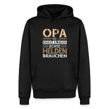 Großvater Opa Spruch Vatertag Weil Enkel Echte - Männer Premium Bio Hoodie - Schwarz - Vorne - Nico (187cm)