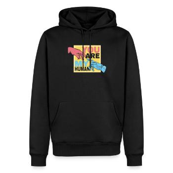 Du Bist Mein Menschlicher Valentinstagsliebe - Männer Premium Bio Hoodie - Schwarz - Vorne - Nico (187cm)