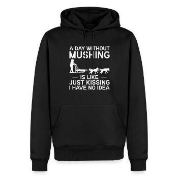Alaska Mushing Dog Mushers Huskies - Men’s Premium Organic Hoodie - black - Front - Nico (187cm)