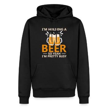Lustiger Bier Spruch Bier Trinker - Männer Premium Bio Hoodie - Schwarz - Vorne - Nico (187cm)