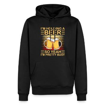 Lustiger Bier Spruch Bier Trinker - Männer Premium Bio Hoodie - Schwarz - Vorne - Nico (187cm)