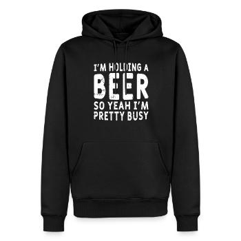 Lustiger Bier Spruch Bier Trinker - Männer Premium Bio Hoodie - Schwarz - Vorne - Nico (187cm)