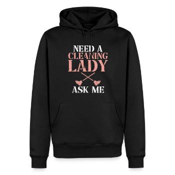 Femme de ménage Nettoyeurs Spécialiste du nettoyage - Sweat à capuche Premium bio Homme - noir - Devant - Nico (187cm)