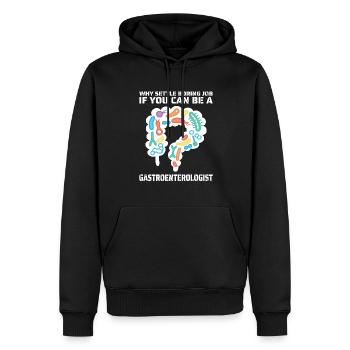 Warum Einen Langweiligen Job Erledigen - Männer Premium Bio Hoodie - Schwarz - Vorne - Nico (187cm)