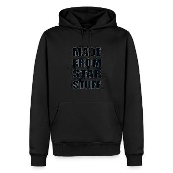 Made of stellar material woman male - Men’s Premium Organic Hoodie - black - Front - Nico (187cm)