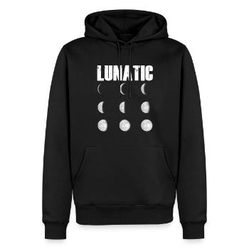 Satellites de corps céleste Phases de la Lune folle - Sweat à capuche Premium bio Homme - noir - Devant - Nico (187cm)