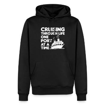 Coole Kreuzfahrt Kreuzfahrtschiff Familienurlaub - Männer Premium Bio Hoodie - Schwarz - Vorne - Nico (187cm)