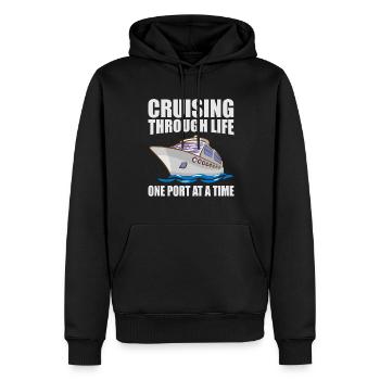 Coole Kreuzfahrt Kreuzfahrtschiff Familienurlaub - Männer Premium Bio Hoodie - Schwarz - Vorne - Nico (187cm)