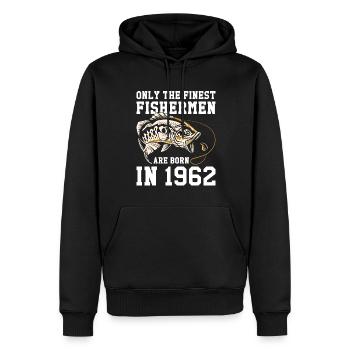 Né en 1962 Pêche Pêcheurs Pêcheurs Pêche - Sweat à capuche Premium bio Homme - noir - Devant - Nico (187cm)