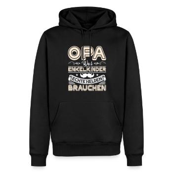 Opa Weil Enkelkinder Echte Helden Brauchen - Männer Premium Bio Hoodie - Schwarz - Vorne - Nico (187cm)