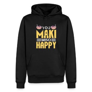 You Maki Miso Happy Sushi Ramen Japanisch Kawaii - Männer Premium Bio Hoodie - Schwarz - Vorne - Nico (187cm)
