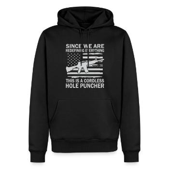 pistolet policier propriétaire d’arme soldat Bundeswehr - Sweat à capuche Premium bio Homme - noir - Devant - Nico (187cm)