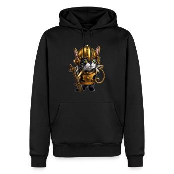 Anime Katze, Katze, Steampunk Katze - Männer Premium Bio Hoodie - Schwarz - Vorne - Nico (187cm)