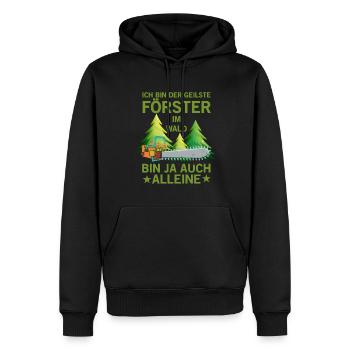 Lustiger Forstwirt Spruch Förster Waldarbeiter - Männer Premium Bio Hoodie - Schwarz - Vorne - Nico (187cm)