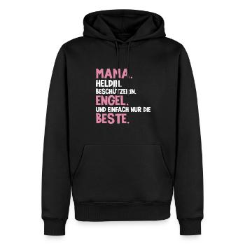 Mama Heldin Beschützerin Engel Die Beste Mutter - Männer Premium Bio Hoodie - Schwarz - Vorne - Nico (187cm)