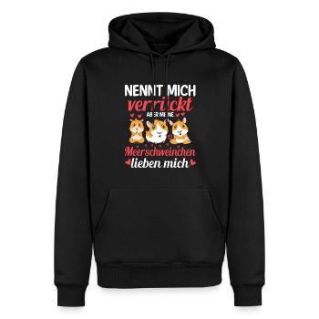 Niedliches Meerschweinchen Mädchen Haustiere - Männer Premium Bio Hoodie - Schwarz - Vorne - Nico (187cm)